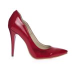 Pantofi stileto din piele naturala - ROSU LAC-113 RL