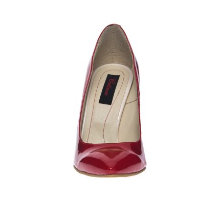 Pantofi stileto din piele naturala - ROSU LAC-113 RL