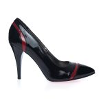 Pantofi stileto din piele naturala - NEGRU LAC - 2692 NL