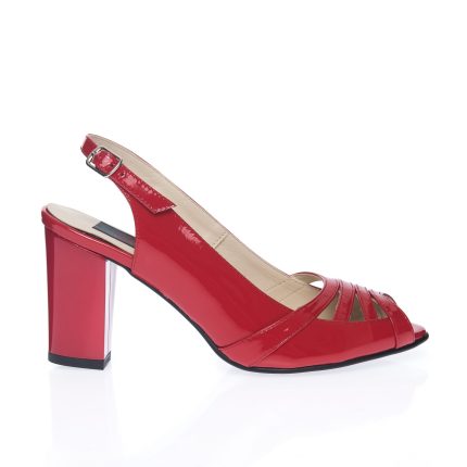 Sandale Dama din Piele Naturala - ROSU LAC - 024 RL