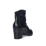 Ghete Dama din Piele Naturala - Negru Box + Croco - 80 NBC