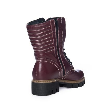 Bocanci Dama din Piele Naturala - Bordo Box - BC15 BOB