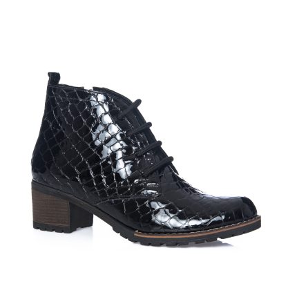 Ghete Dama din Piele Naturala - Negru Croco - BC16 NC