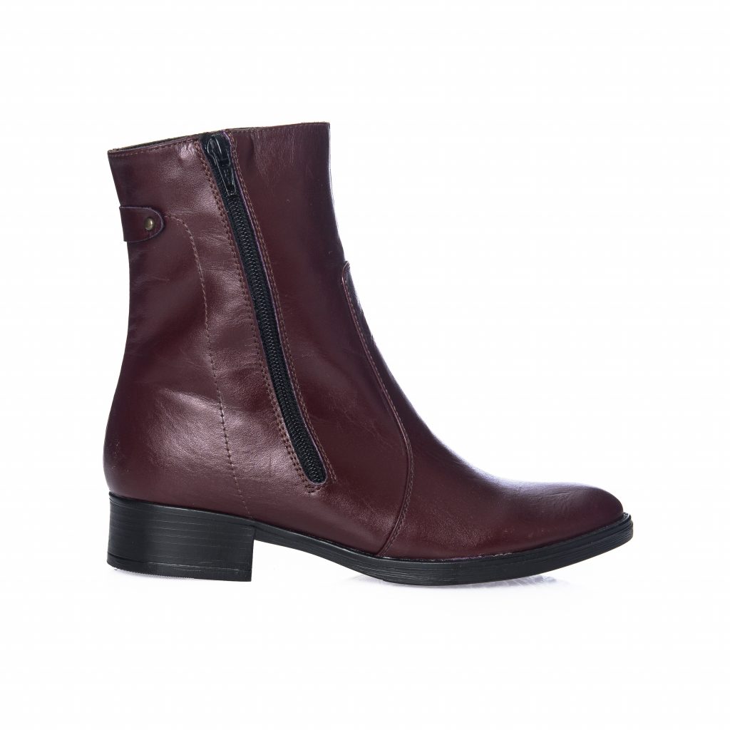 Gheata Dama din Piele Naturala - Bordo Box - GX19 BB