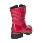 Bocanci Dama din Piele Naturala - Rosu cu Varf Negru - BC15 RVN