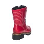 Bocanci Dama din Piele Naturala - Rosu cu Varf Negru - BC15 RVN