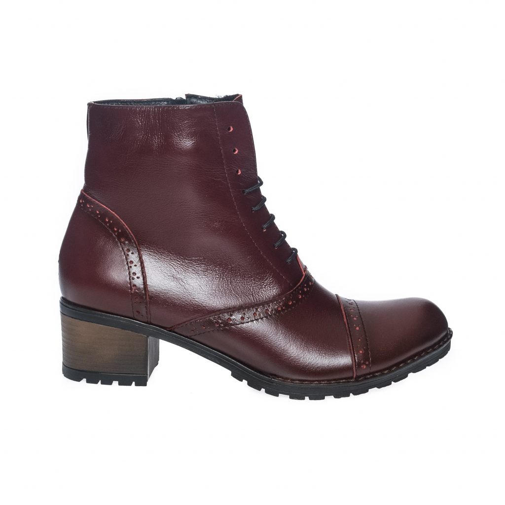 Gheata Dama din Piele Naturala - Bordo - BC1 B