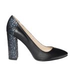 Pantofi dama din piele naturala - Negru cu imprimeu - 2692 NI