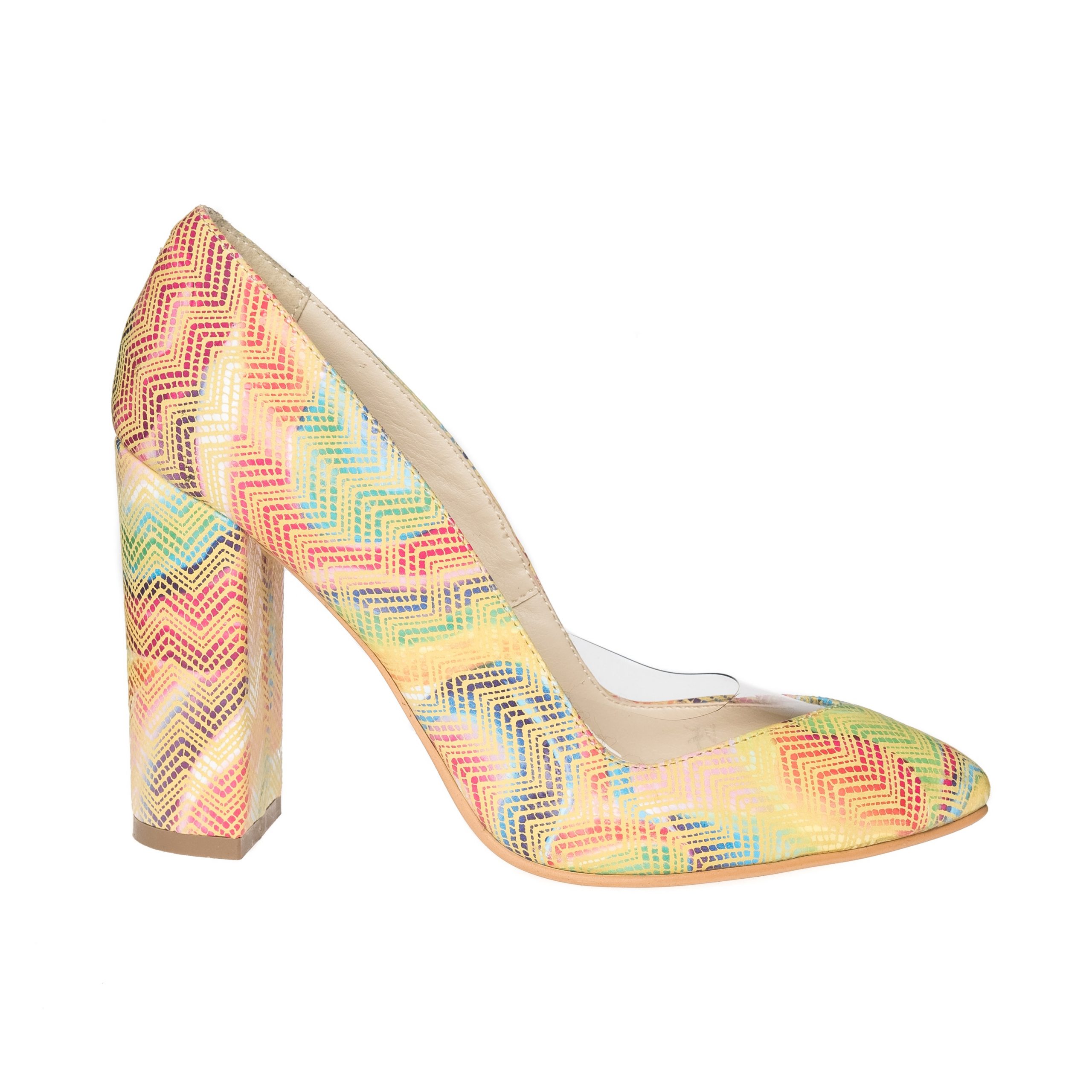 Pantofi dama din piele naturala - Multicolori - R12 M Pantofi dama din piele naturala - Multicolori - R12 M
