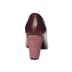Pantofi dama din piele naturala - Bordo cu buline - R5 BB