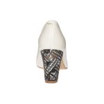 Pantofi dama din piele naturala - Bej toc model asimetric - R5 BMA