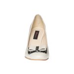 Pantofi dama din piele naturala - Bej toc model asimetric - R5 BMA