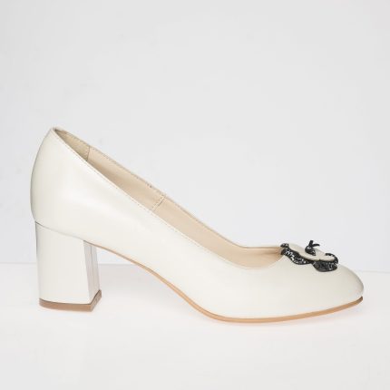 Pantofi dama din piele naturala - Bej - R6 B