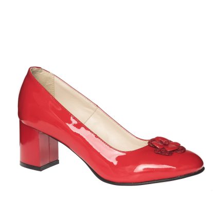 Pantofi dama din piele naturala - Rosu Lac - R6 RL