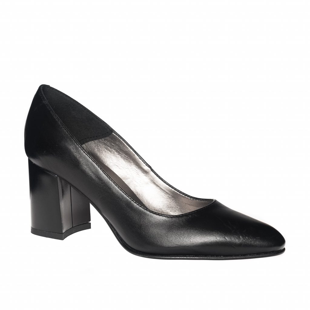 Pantofi dama din piele naturala - Negru - R7 N