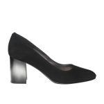 Pantofi dama din piele naturala - Negru Antilopa - R7 NA