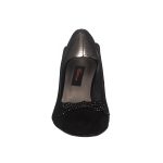 Pantofi dama din piele naturala - Negru Antilopa cu buline - R10 NAB