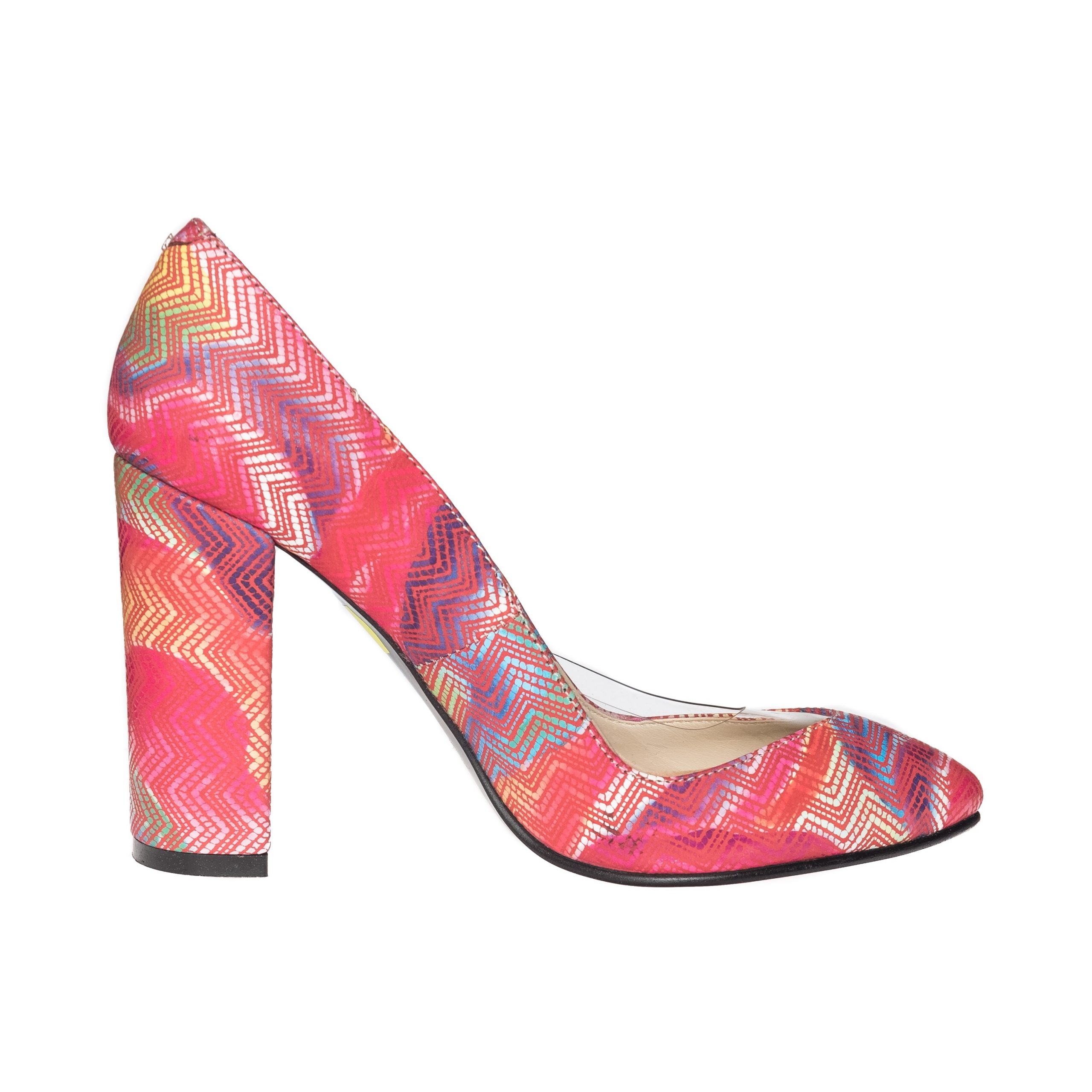 Pantofi dama din piele naturala - Rosu Mozaic - R12 RM Pantofi dama din piele naturala - Rosu Mozaic - R12 RM