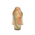 Pantofi dama din piele naturala - Galben cu toc multicolor- 112 GM