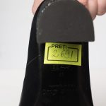 Pantofi dama din piele naturala - Negru cu toc flori - 2691 NF