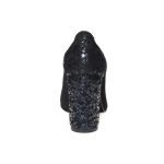 Pantofi dama din piele naturala - Negru antilopa cu imprimeu - 112 NAI