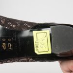 Pantofi dama din piele naturala - Negru lac cu imprimeu maro - 504 NLIM