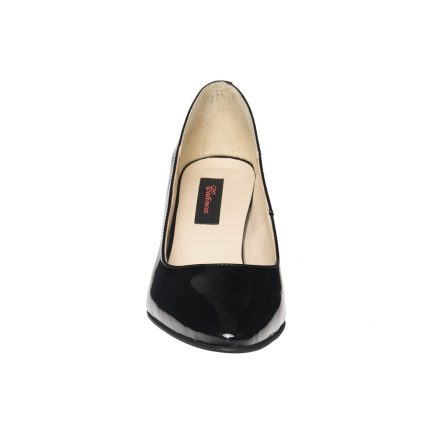 Pantofi dama din piele naturala - Negru Lac - R7 NL