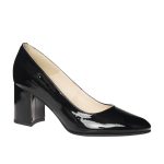 Pantofi dama din piele naturala - Negru Lac - R7 NL