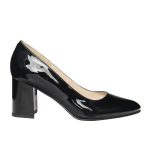 Pantofi dama din piele naturala - Negru Lac - R7 NL