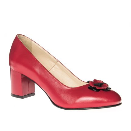 Pantofi dama din piele naturala - Rosu - R6 R
