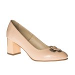 Pantofi dama din piele naturala - Lac Nude - R6 LN