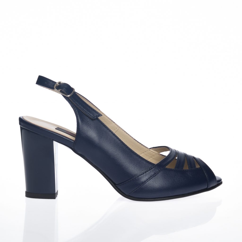Sandale dama din piele naturala - Bleumarin Box - 024 BB
