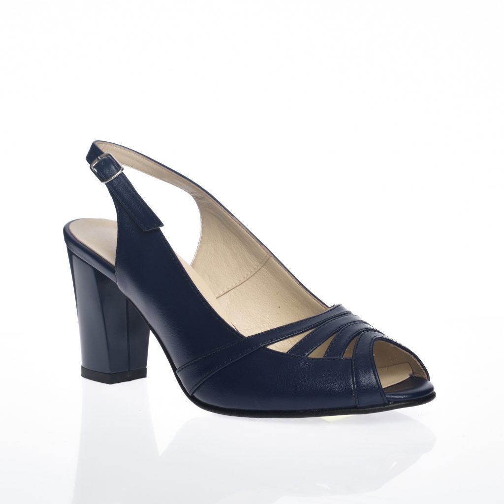 Sandale dama din piele naturala - Bleumarin Box - 024 BB