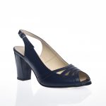 Sandale dama din piele naturala - Bleumarin Box - 024 BB