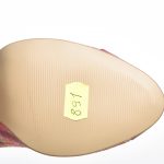 Sandale dama din piele naturala - Rosu cu toc multicolor - 269 RM