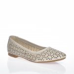 Balerini dama din piele naturala - Bej - BL 4 B
