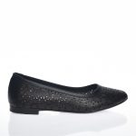 Balerini dama din piele naturala - Negru - BL 4 N