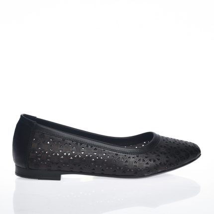 Balerini dama din piele naturala - Negru - BL 4 N