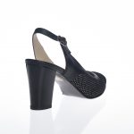 Sandale dama din piele naturala - Negru Box cu Buline - D23 NBB