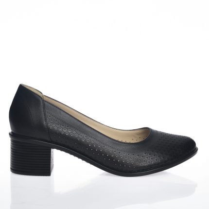 Pantofi dama din piele naturala - Negru Box - T2 NB