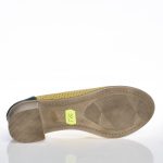 Pantofi dama din piele naturala - Galben cu Verde - T2 GV