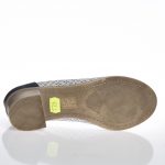 Pantofi dama din piele naturala - Alb cu Bleumarin - T13 AB