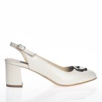 Sandale dama din piele naturala - Bej Sidef - V6 BS