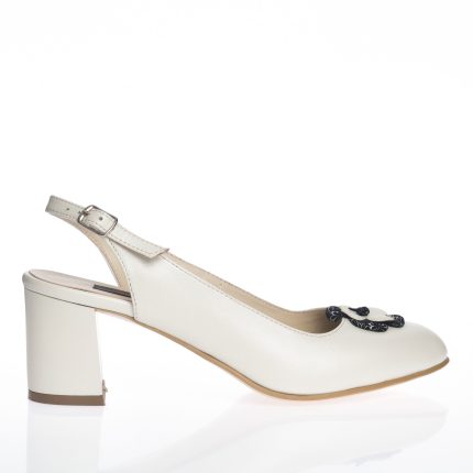 Sandale dama din piele naturala - Bej Sidef - V6 BS