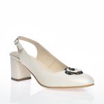 Sandale dama din piele naturala - Bej Sidef - V6 BS