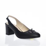 Sandale dama din piele naturala - Negru Box - V6 NB