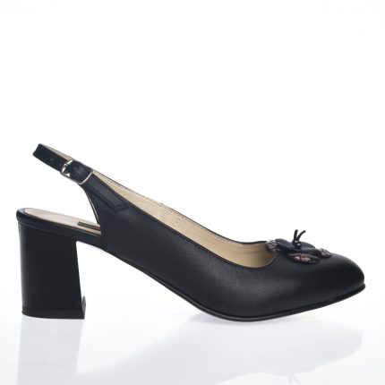 Sandale dama din piele naturala - Negru Box - V6 NB