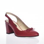 Sandale dama din piele naturala - Rosu Box - V7 RB