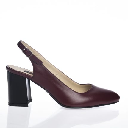 Sandale dama din piele naturala - Bordo Box - V7 BB