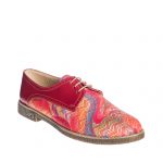 Pantofi dama din piele naturala - Rosu Multicolor - G10 RM